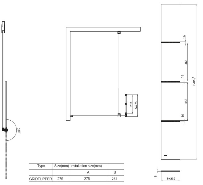 Scudo S8 Grid Flipper Panel, Clear Glass