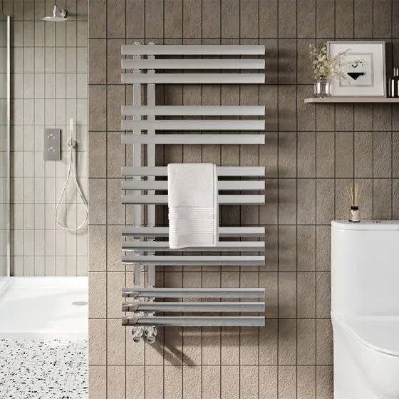 Scudo Elizabeth Designer Towel Rail, 1200 x 500 — Chrome