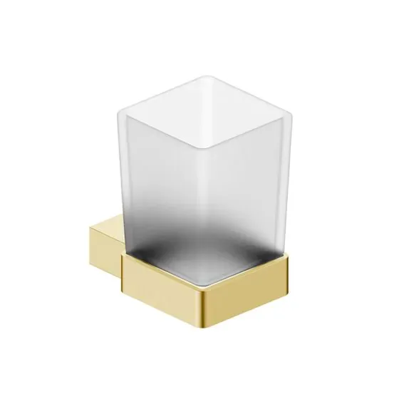 Scudo Auric Tumbler Holder, Brushed Brass