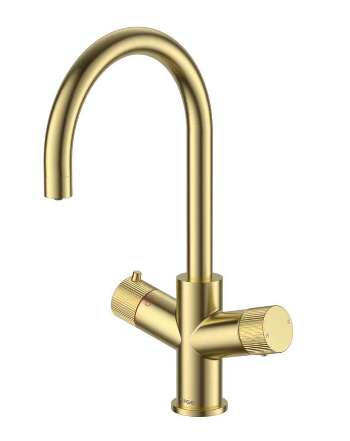 Scudo Kelvin 3-in-1 Boiling Water Tap, U Spout, Brass