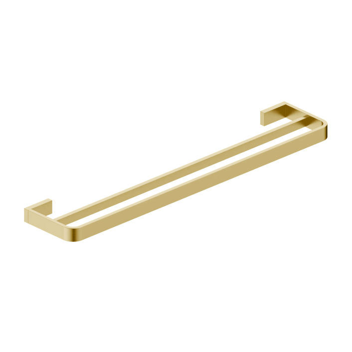 Scudo Auric Double Towel Rail, Brushed Brass