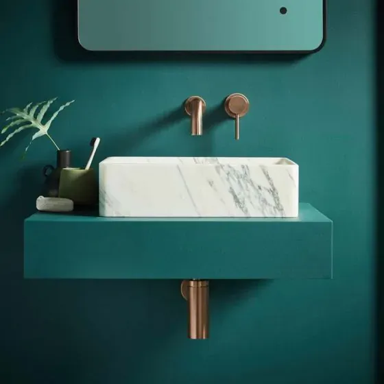 Scudo Core Wall Mounted Basin Tap & Filler, Brushed Bronze