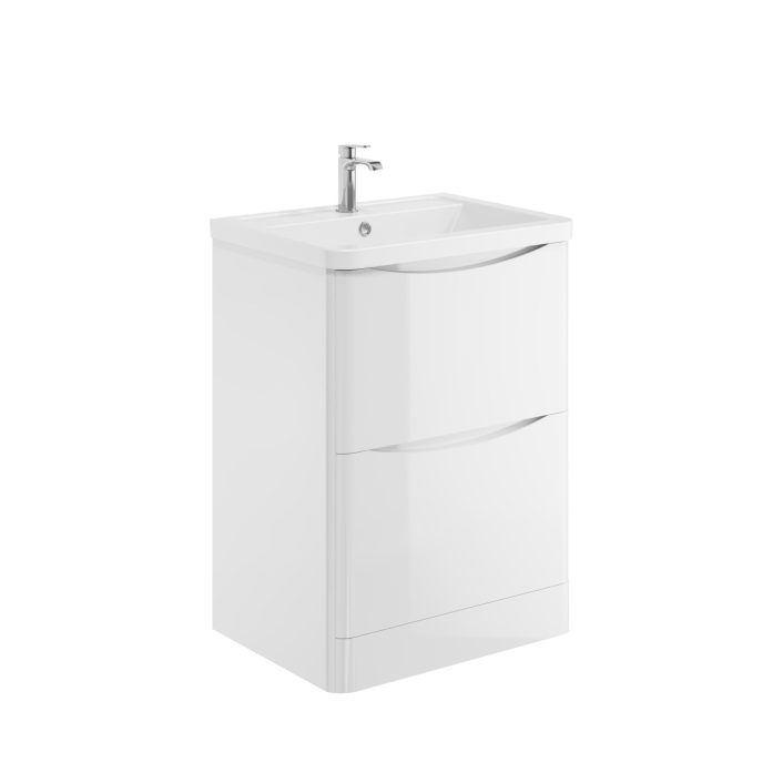Scudo Bella Floor Cabinet, Gloss White — 600mm