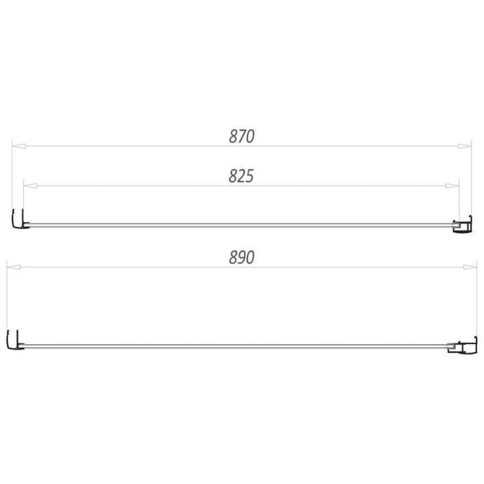 Scudo S6 Shower Side Panel, 6mm, Chrome — 900mm