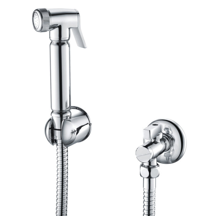Scudo Rosiers Douche Handset, Flexi Hose, Holder & Outlet Elbow, Chrome
