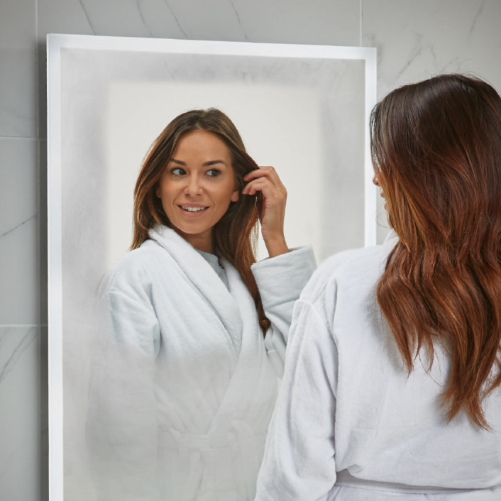 Scudo Mosca LED Mirror with Demister Pad & Shaver Socket, 500 x 700mm