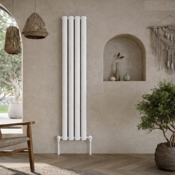 Scudo Apex Designer Radiator, Double Panel, 1800 x 236mm — White