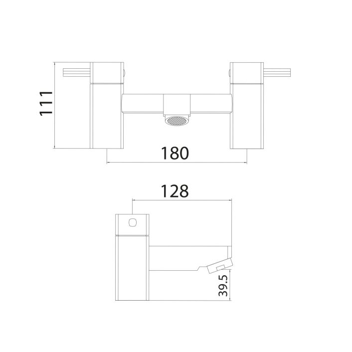 Scudo Forme Deck Mounted Bath Filler, Chrome