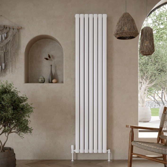 Scudo Apex Designer Radiator, Double Panel, 1800 x 236mm — Anthracite