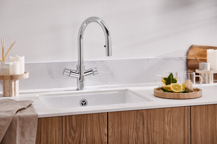 Kelvin 4-in-1 Boiling Water Tap, Pull Out D Spout, Chrome