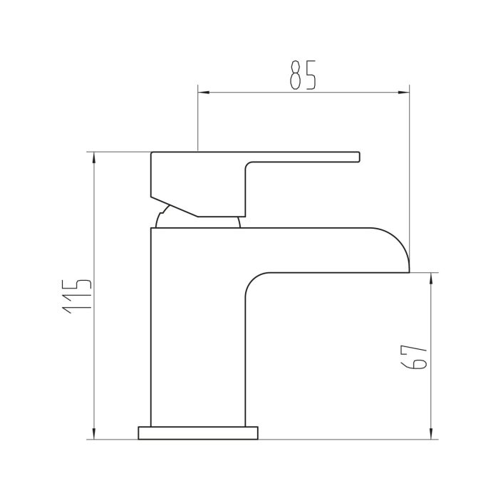 Scudo Victoria Mini Mono Basin Mixer, Chrome, with Push Waste