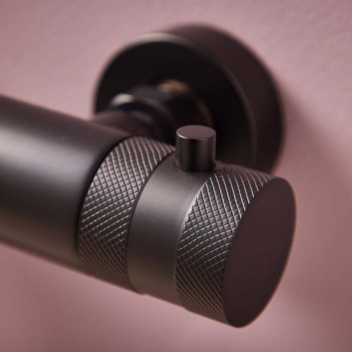 Scudo Core Thermostatic Bath Shower Mixer, 2 Outlet, Brushed Bronze