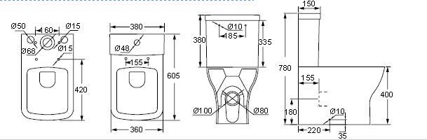Scudo Porto Rimless Closed Back WC Pan & Seat