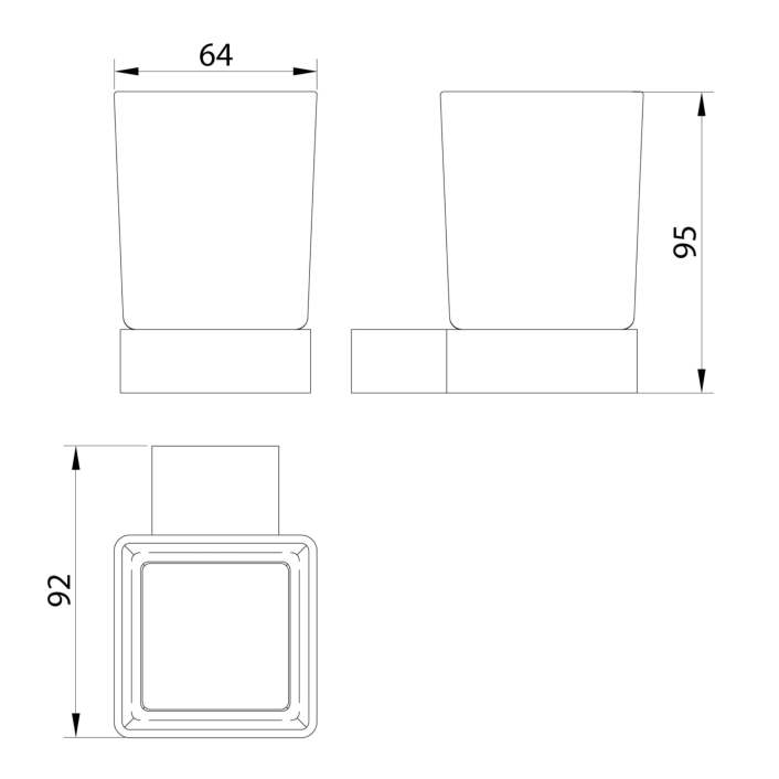 Scudo Alpha Tumbler Holder, Chrome