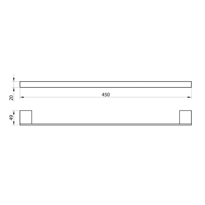 Scudo Alpha Towel Bar, Chrome — 45cm