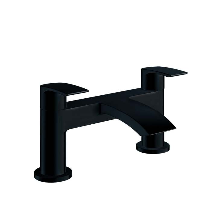 Scudo Belini Deck Mounted Bath Filler, Matt Black