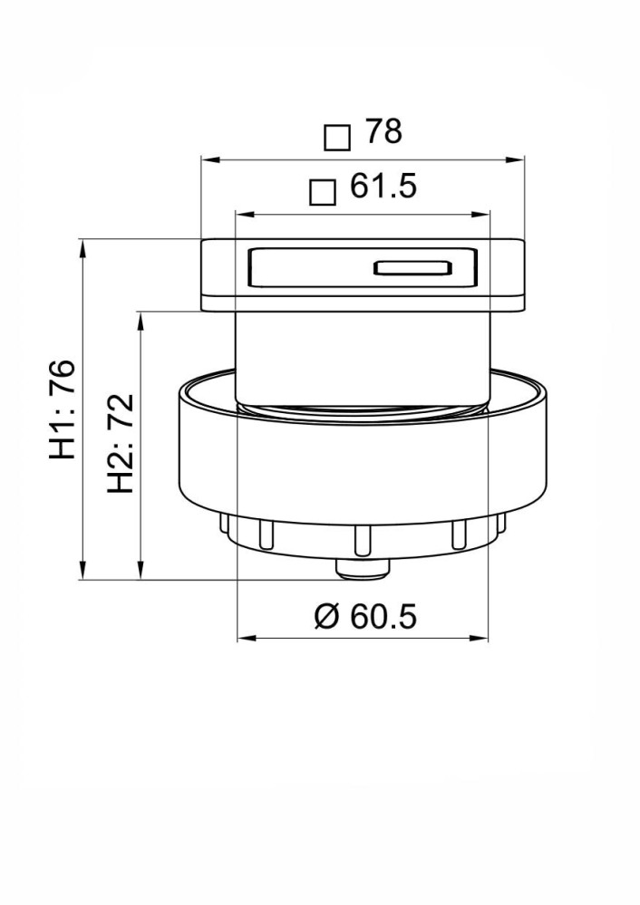 Scudo Graphite™ Square Dual Flush Plate – Gunmetal