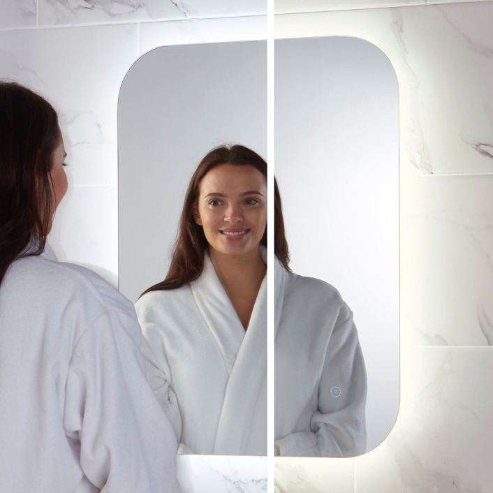 Scudo Aura LED Mirror with Demister Pad, 600 x 1200mm