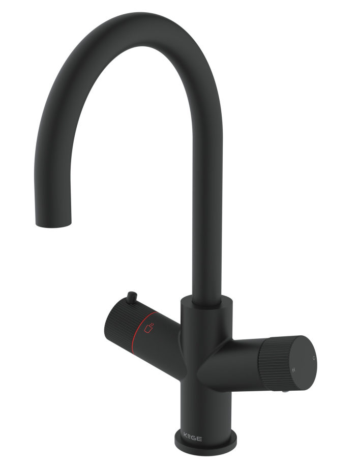 Kelvin 3-in-1 Boiling Water Tap, U Spout, Black