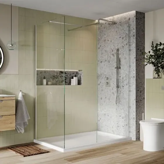 Scudo S8 Wetroom Panel, 8mm, Chrome — 1000mm