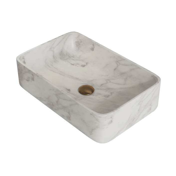 Scudo Élan Aurelia Wall Basin – A. White Marble 300x250x100mm