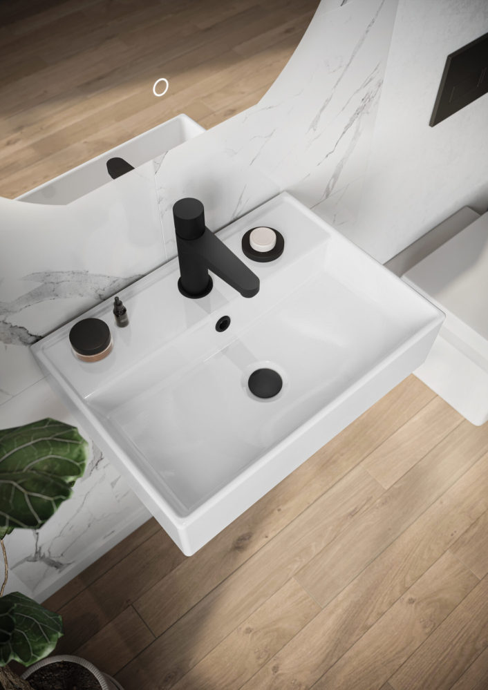 Countertop/Wall-Hung 500 Basin -  Pre tapped for 1 hole option