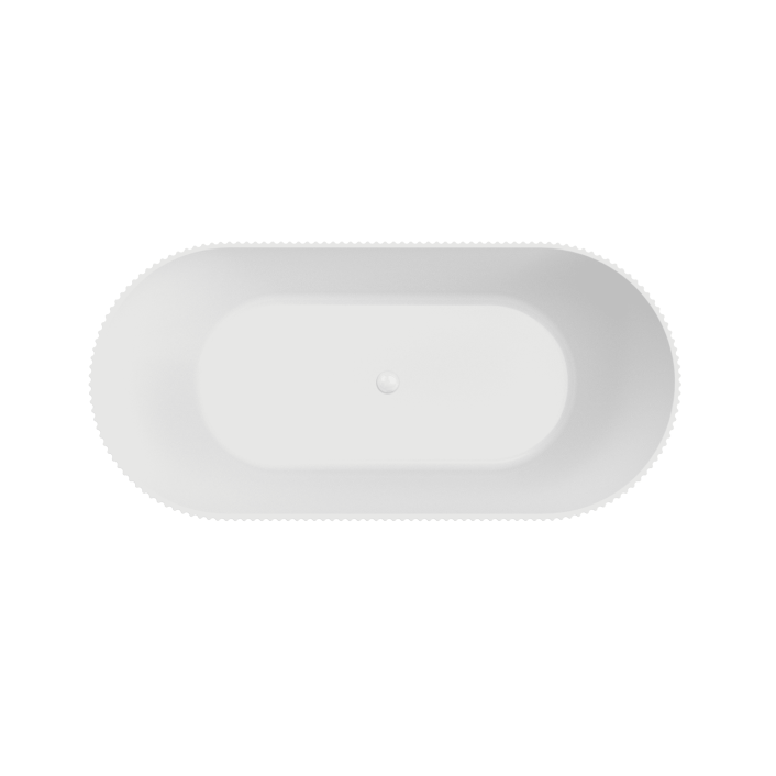 Scudo Fluted Freestanding Bath, Acrylic — 1700 x 800 x 600mm