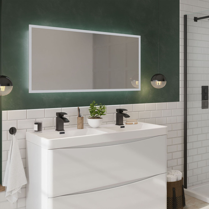 Scudo Mosca LED Mirror with Demister Pad & Shaver Socket, 1200 x 600mm