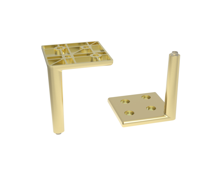 Scudo Bota Cabinet Leg, Brushed Brass — Set of 4