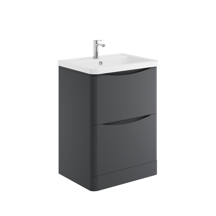 Scudo Bella Floor Cabinet, Matt Grey — 600mm