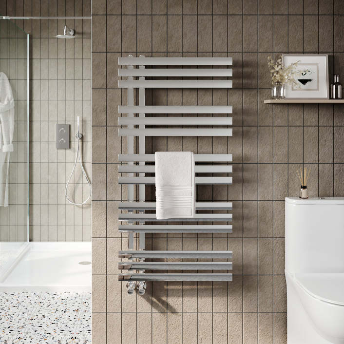Scudo Elizabeth Designer Towel Rail, 1200 x 500 — Anthracite