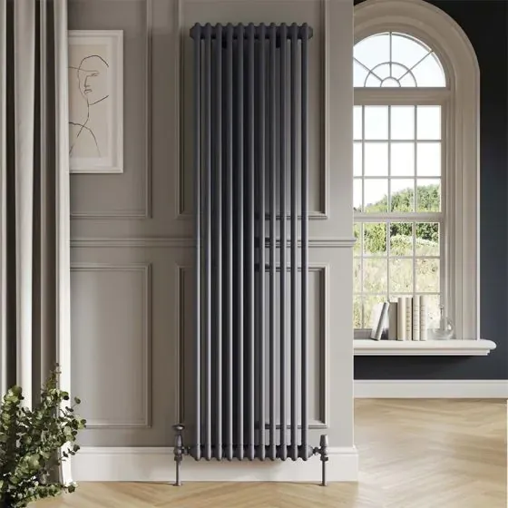 Scudo Foundry Column Radiator, 2 Column, 7 Sections, 1800 x 335mm — Anthracite