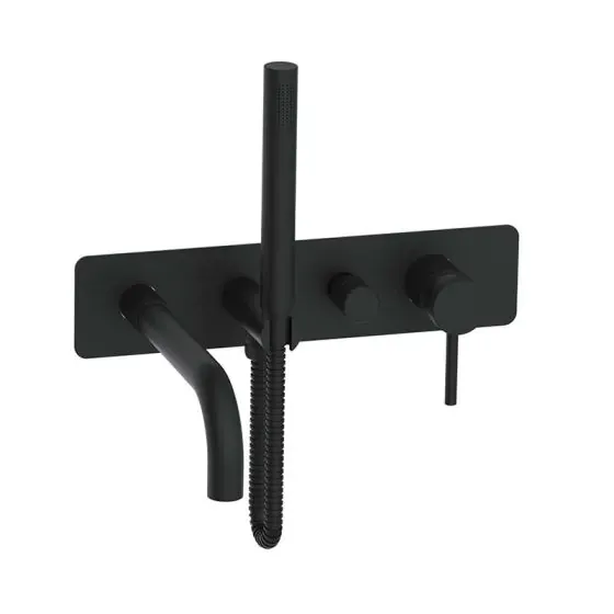 Scudo Core Wall Mounted Bath Shower Mixer, Black
