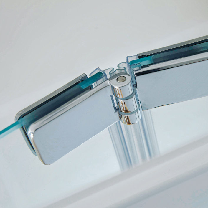 Scudo S6 Bifold Semi-Frameless Shower Door, 6mm, Chrome — 760mm