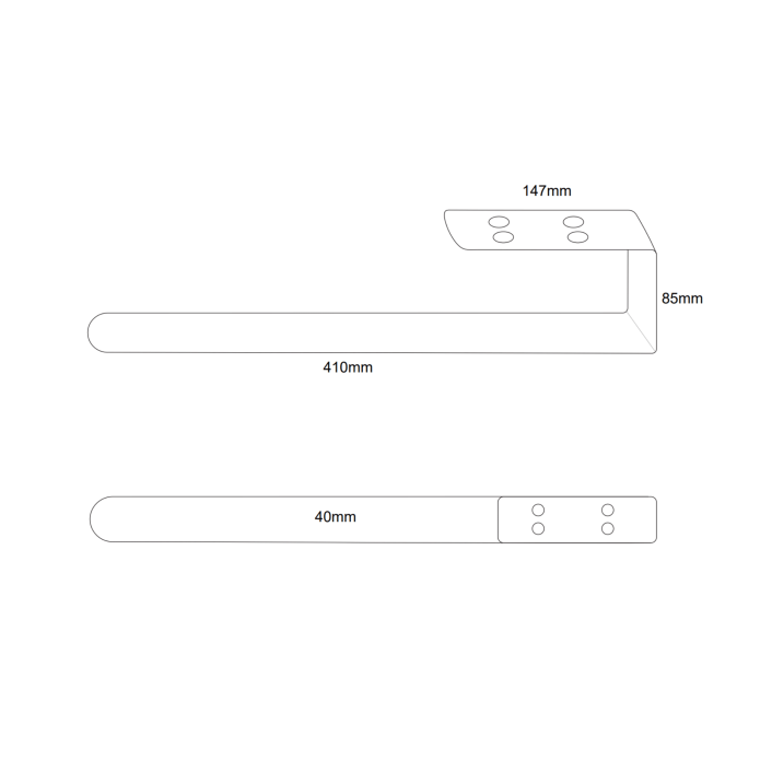 Scudo Bravo Towel Rail Holder, Anthracite
