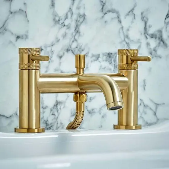 Scudo Core Bath Shower Mixer, Brushed Brass