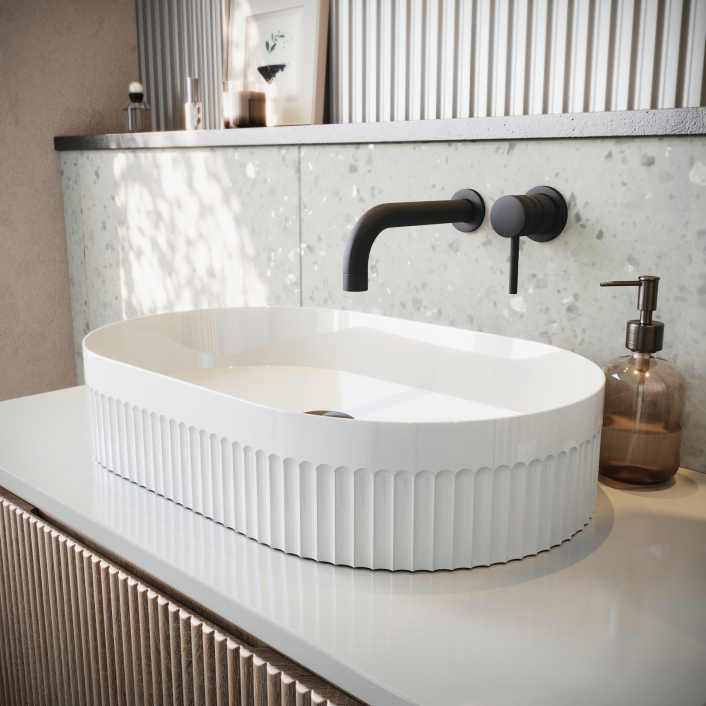 Scudo Aurevia 575x360x116mm Countertop Basin – Gloss White