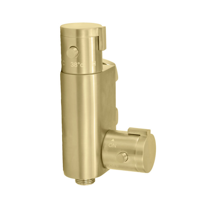 Scudo Rosiers Thermostatic Douche Vertical Valve, Brushed Brass
