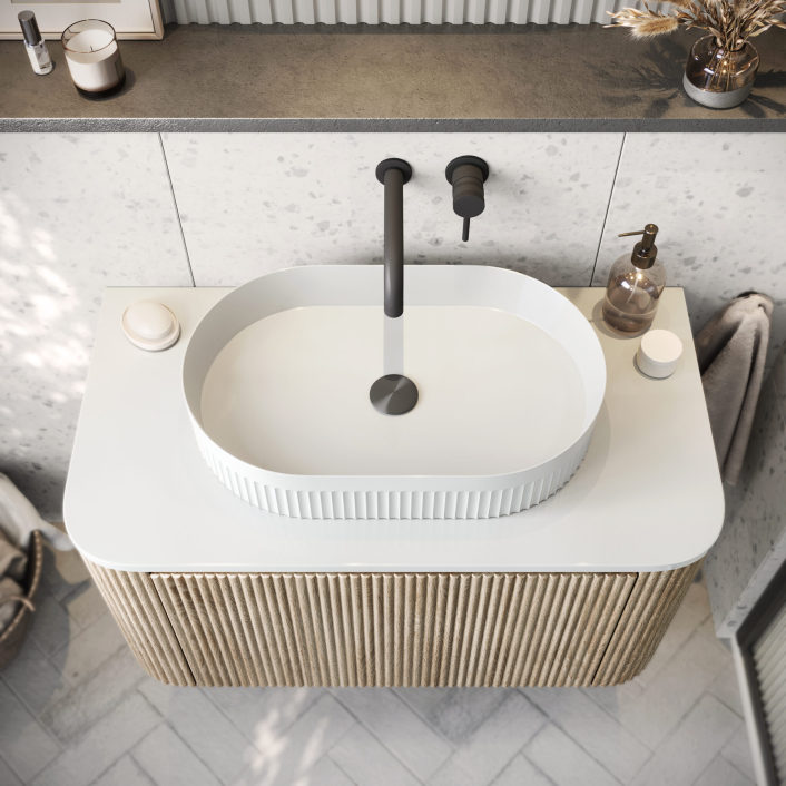 Scudo Aurevia 575x360x116mm Countertop Basin – Gloss White