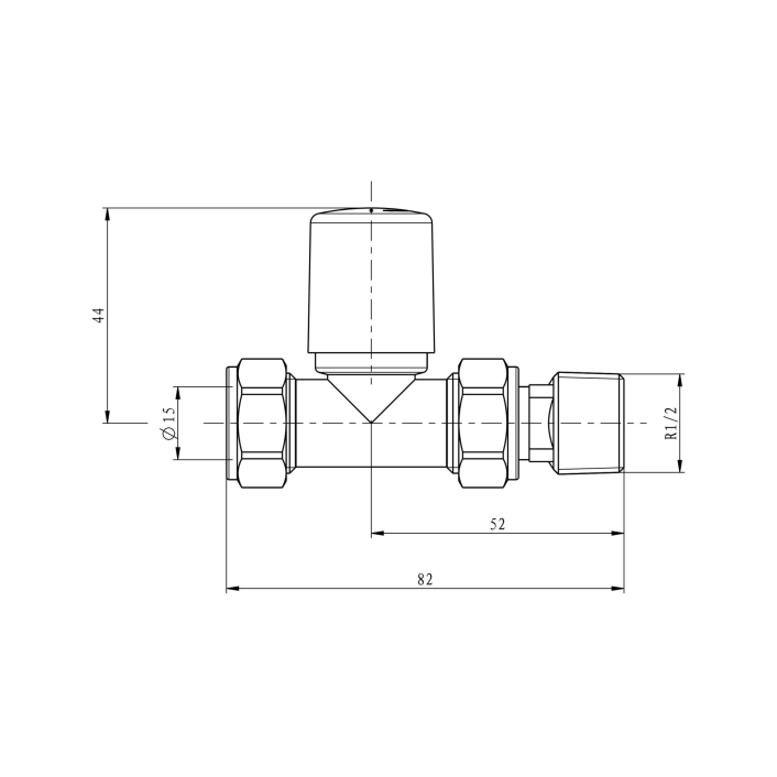 Scudo Radiator Valve, Straight, 15mm, Anthracite — Pair