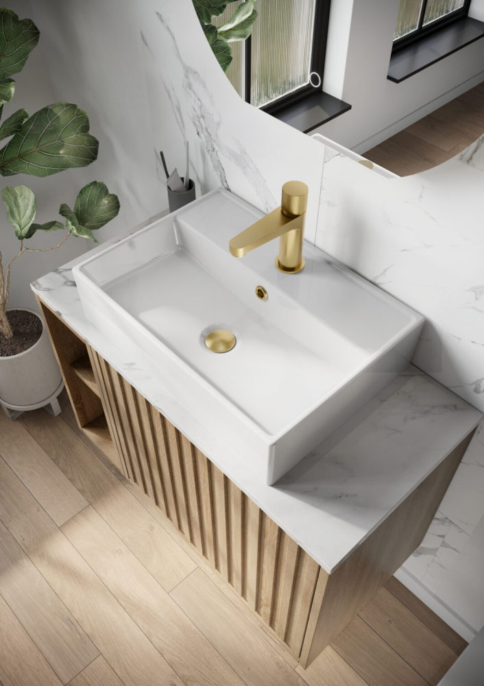 Countertop/Wall-Hung 560 Basin -  Pre tapped for 1 hole option