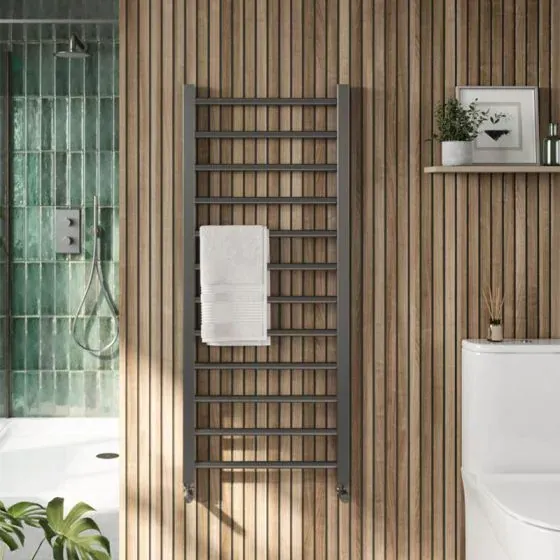 Scudo Vibe Towel Rail, 1200 x 500 — Gunmetal