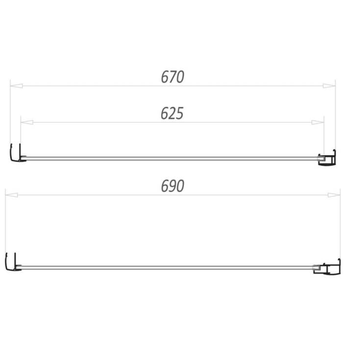 Scudo S6 Shower Side Panel, 6mm, Chrome — 700mm