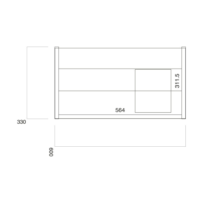 Scudo Muro Wall Hung Vanity Unit, Gloss White — 600mm