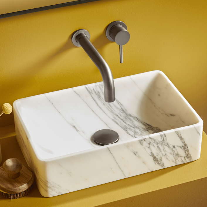 Scudo Core Wall Mounted Basin Tap & Filler, Brushed Bronze