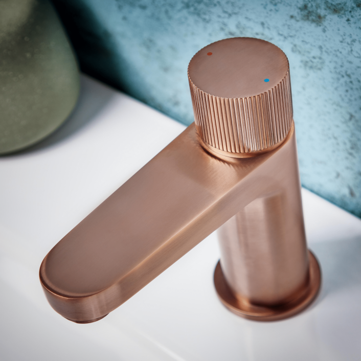 Scudo Koko Mono Basin Mixer, Brushed Brass