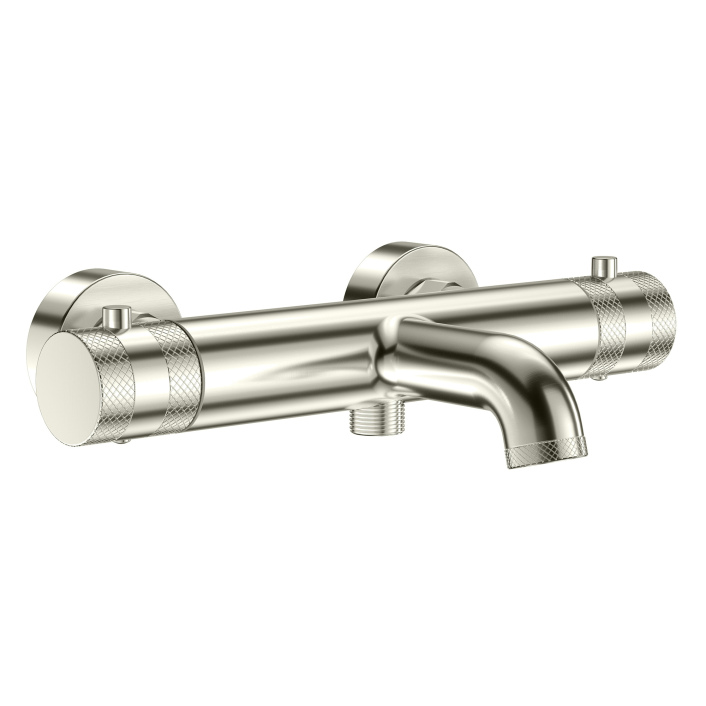 Scudo Core Thermostatic Bath Shower Mixer, 2 Outlet, Brushed Nickel