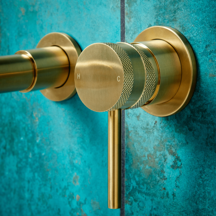 Scudo Core Wall Mounted Basin Tap & Filler, Brushed Bronze