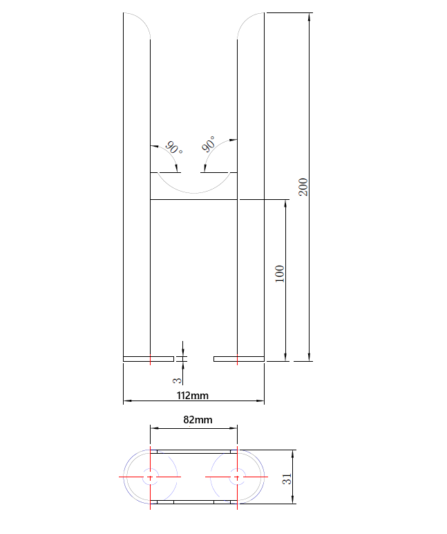 Scudo Foundry Column Radiator Insertable Feet, 3 Column, Pair — Raw Metal