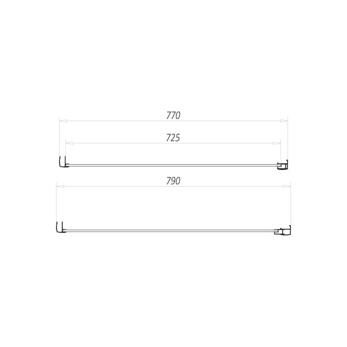 Scudo S6 Shower Side Panel, 6mm, Brushed Brass — 800mm